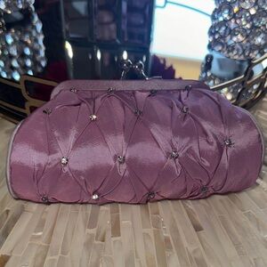 Elegant Purple Clutch with Rhinestone Accents